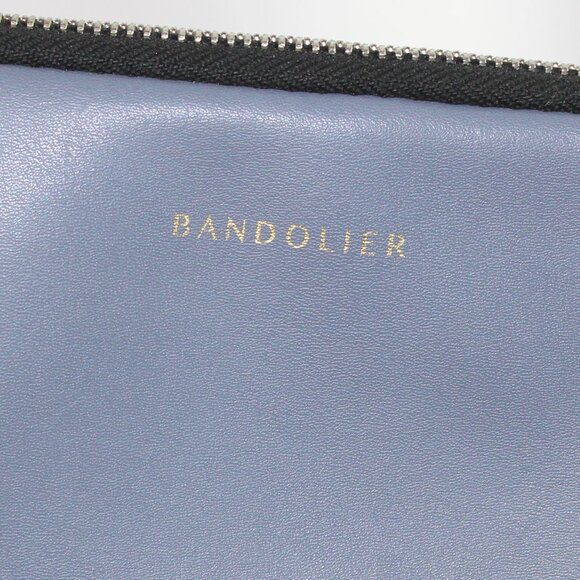 Bandolier Dusty Blue Leather Expanded Zip Cross Body Mini Bag - Picture 5 of 6